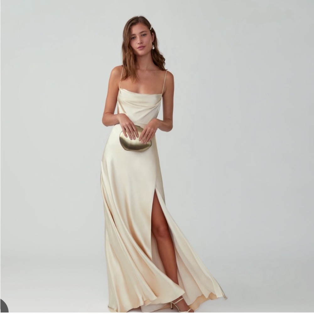 Fame and Partners Strappy Draped Gown
Size 0